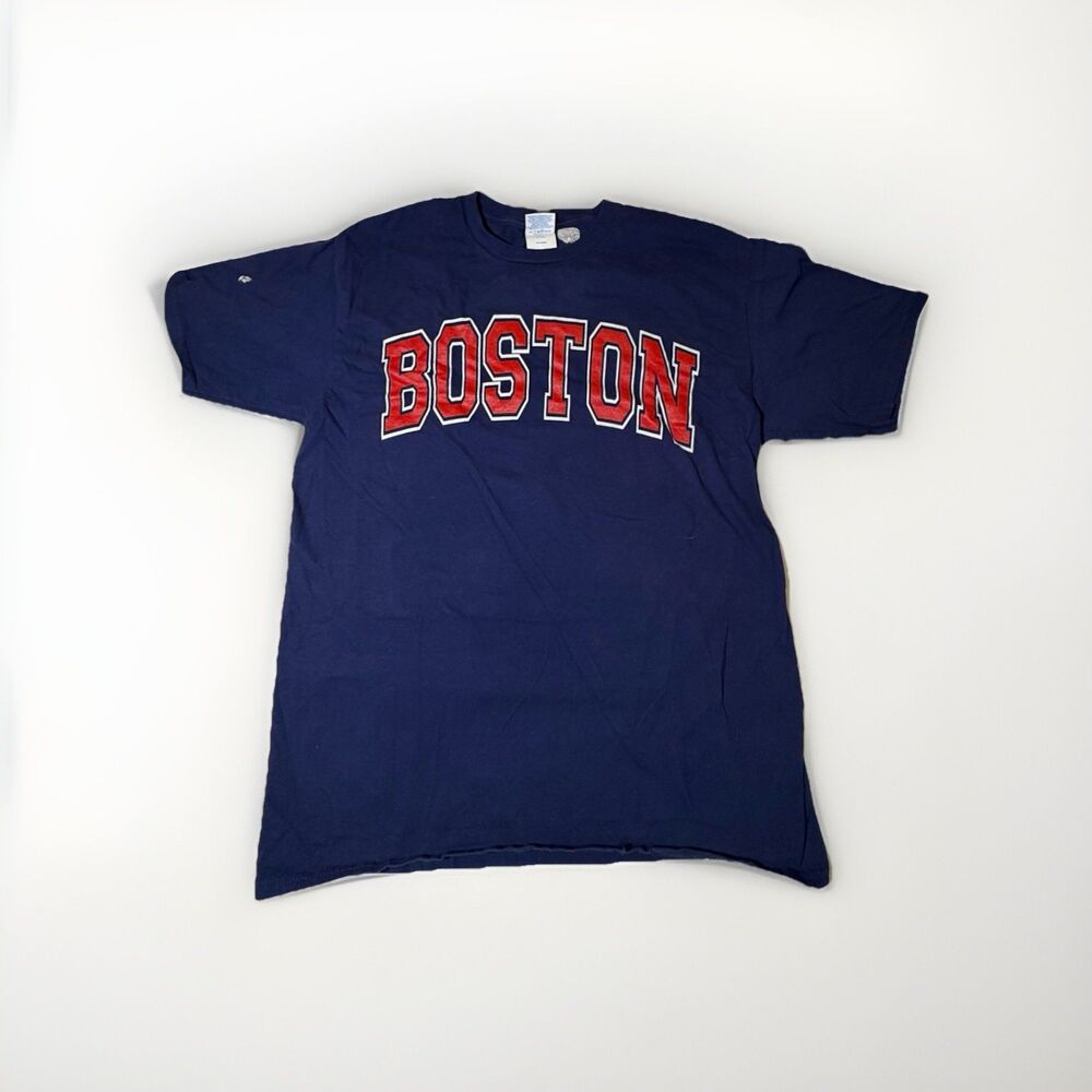 Boston Red Sox T Shirt Blue Red Graphic Port & Company Fan Favorite Men’s M